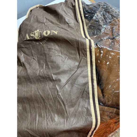 Aston New York Genuine Shearling Suede Jacket – Men's 44 – Gold – New With Tags - Picture 15 of 15